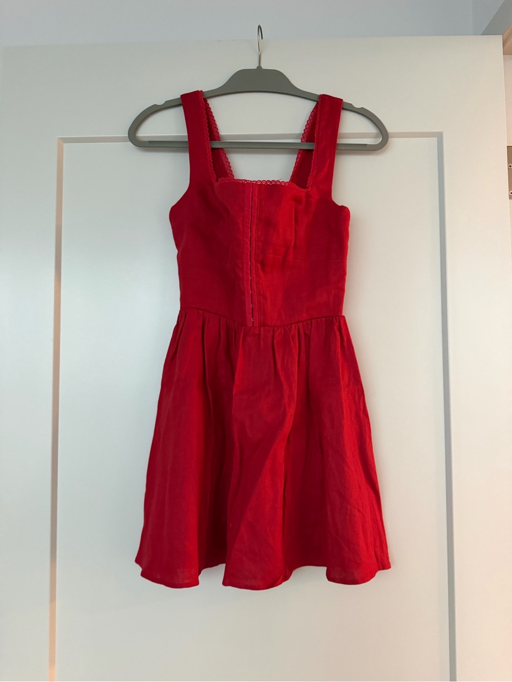 Reformation Kids Bright Red Square-Neck Sundress